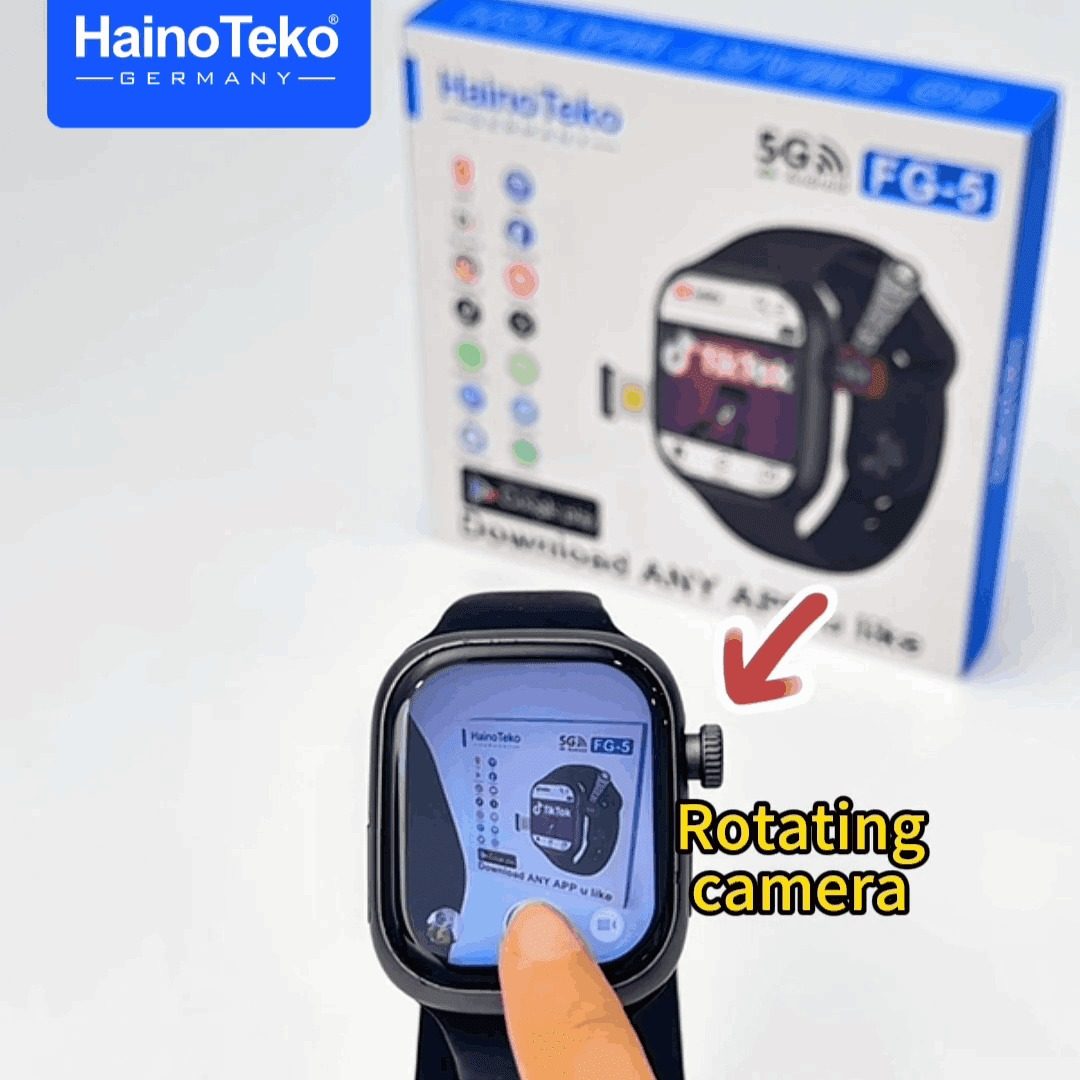 HainoTeko FG-5 – Smartwatch 5G Android avec SIM, Caméra Rotative & Design Série 10