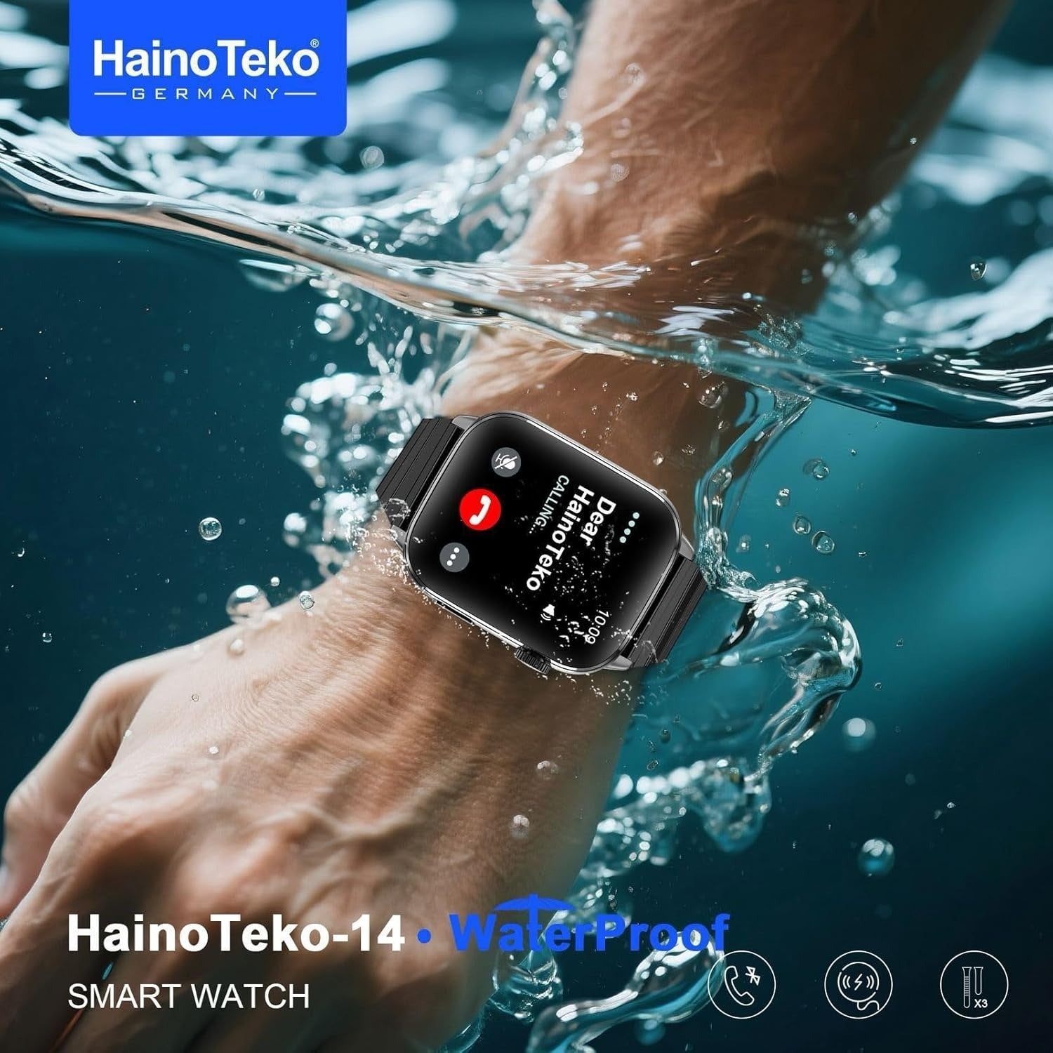 HainoTeko-14 AMOLED –Montre Connectée Étanche avec Appels Bluetooth & 10 Jours d’Autonomie