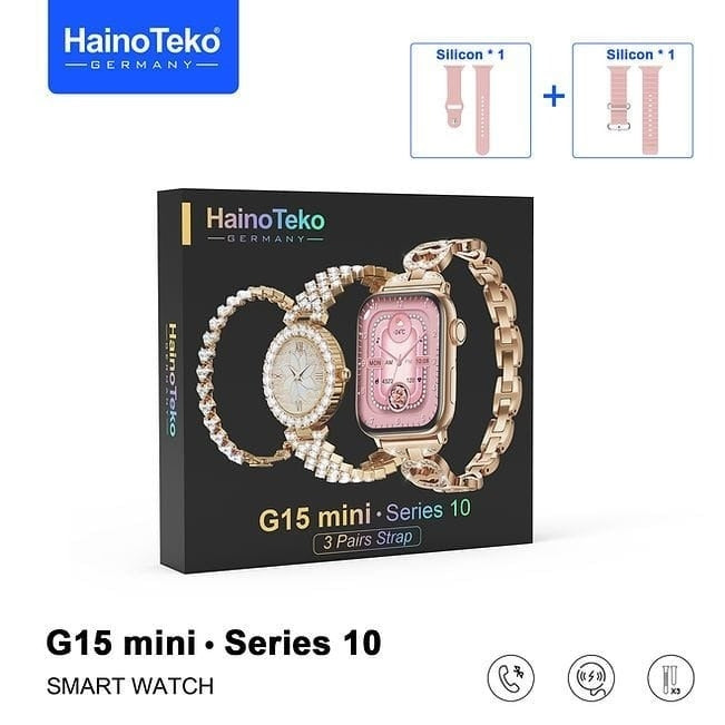 HainoTeko G15 Mini – Pack Smart Watch Series 10 avec Montre Classique & 3 Bracelets