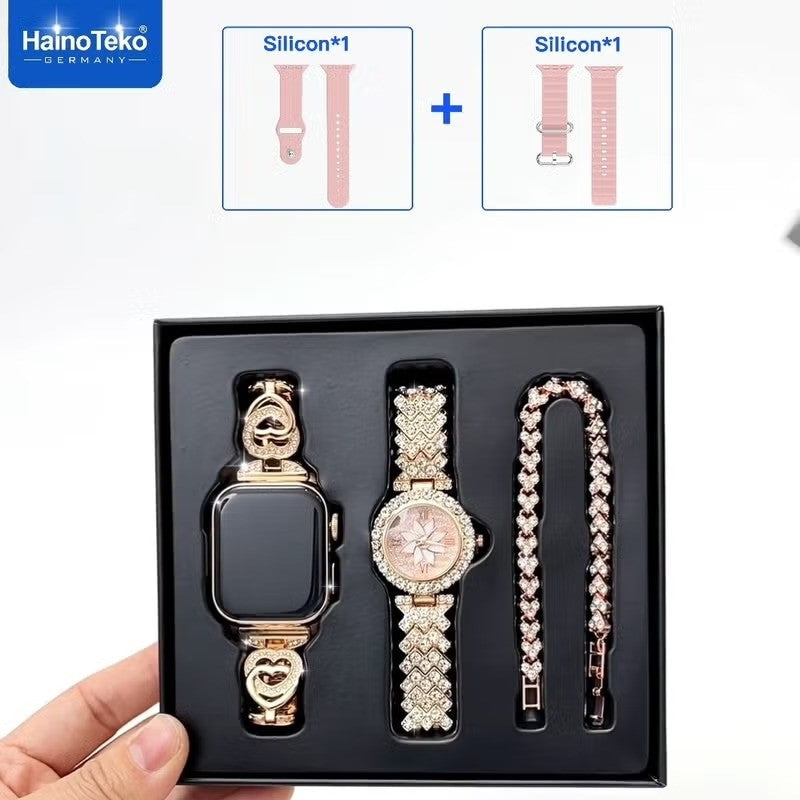 HainoTeko G15 Mini – Pack Smart Watch Series 10 avec Montre Classique & 3 Bracelets