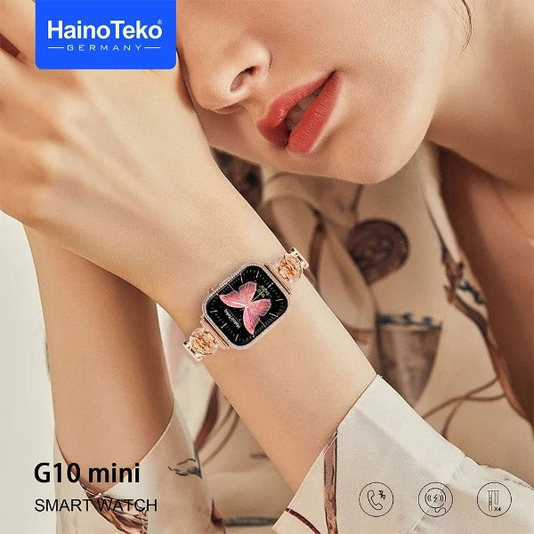 HainoTeko G10 Mini – Smart Watch Féminine AMOLED avec 4 Bracelets