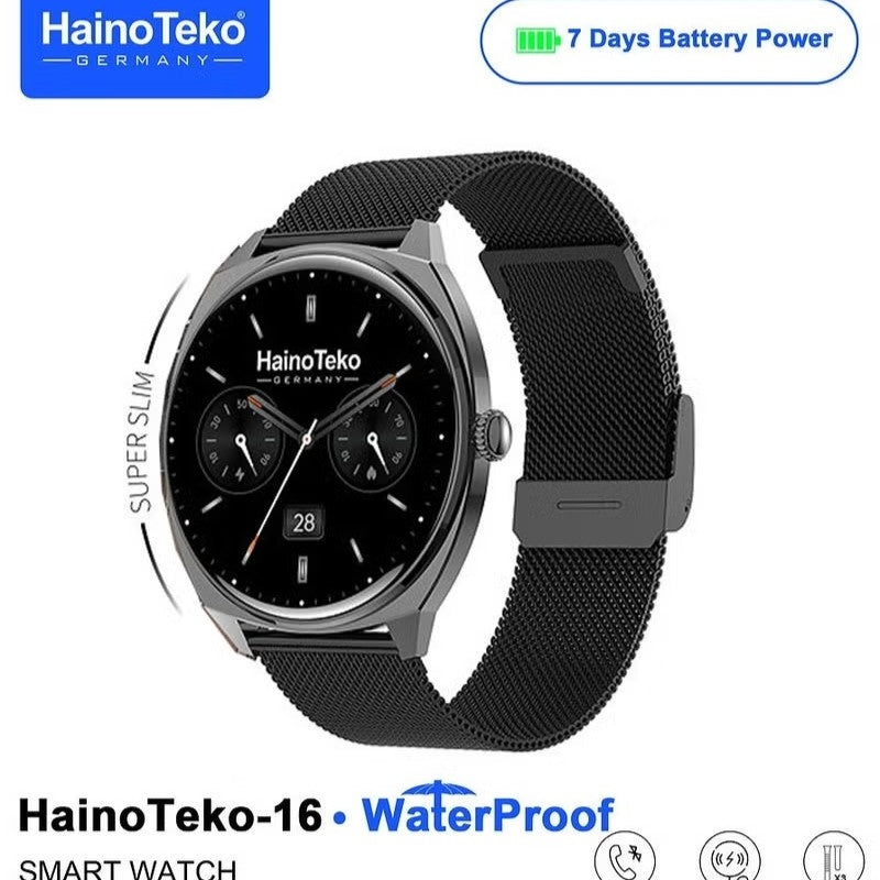 HainoTeko-16 Waterproof – Smart Watch AMOLED Ultra Fine avec Appels Bluetooth