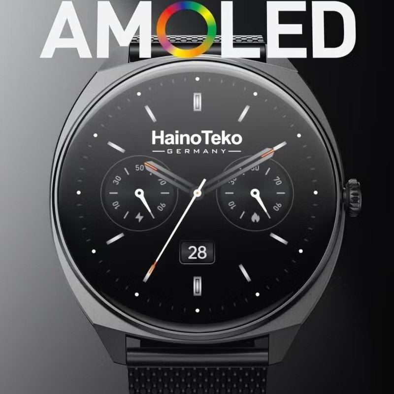 HainoTeko-16 Waterproof – Smart Watch AMOLED Ultra Fine avec Appels Bluetooth