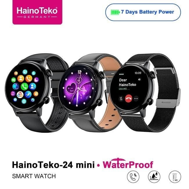 HainoTeko-24 Mini AMOLED Smartwatch Femme – Waterproof, 20+ Modes Sportifs & 3 Bracelets Inclus
