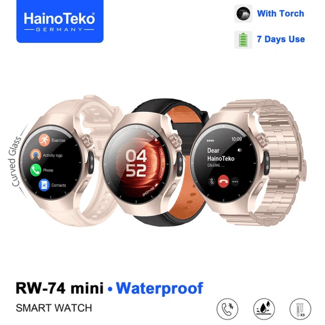 HainoTeko RW-74 Mini (Watch 5 Pro Mini) – Smart Watch Femme AMOLED Incurvé Étanche avec Appels Bluetooth