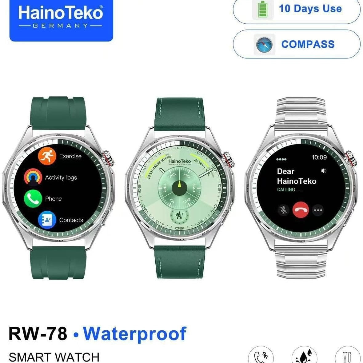 HainoTeko RW-78 Waterproof – Smart Watch Étanche avec NFC & 10 Jours d’Autonomie