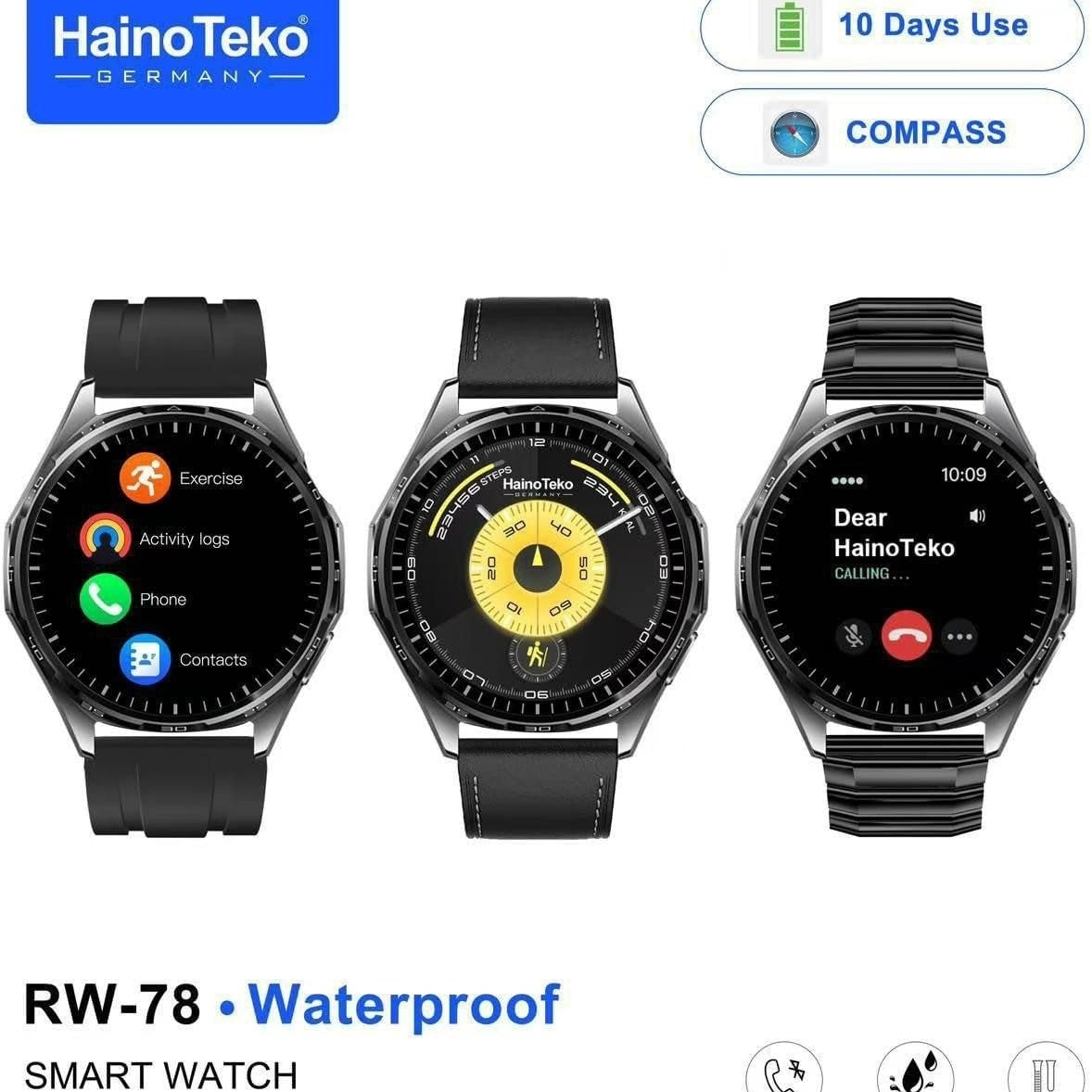 HainoTeko RW-78 Waterproof – Smart Watch Étanche avec NFC & 10 Jours d’Autonomie